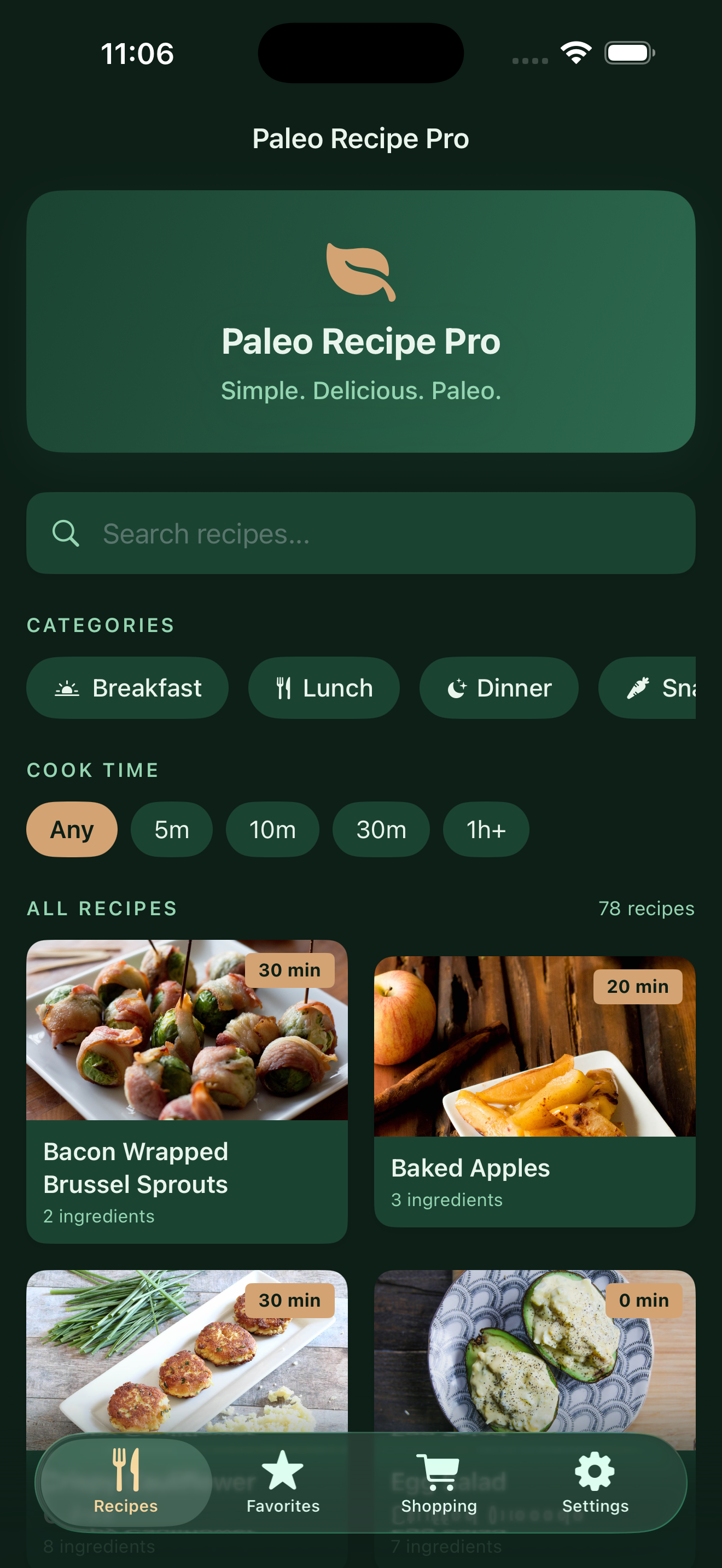 Paleo Recipe Pro Screenshot